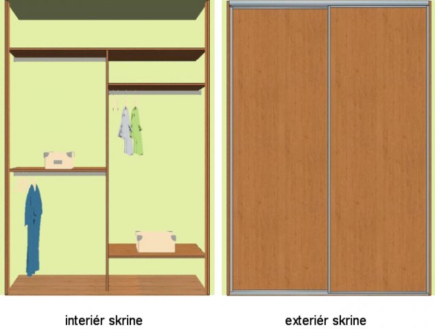 Vestavěná skříň A180: vestavena-skrin-mojaskrina-180cm-a