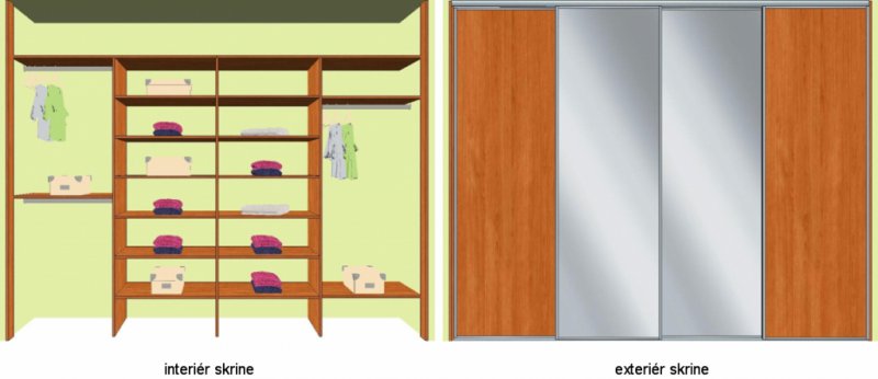 Vestavěná skříň B320: vestavena-skrin-mojaskrina-320cm-b