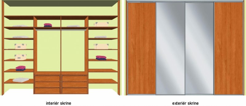 Vestavěná skříň C320: vestavena-skrin-mojaskrina-320cm-c
