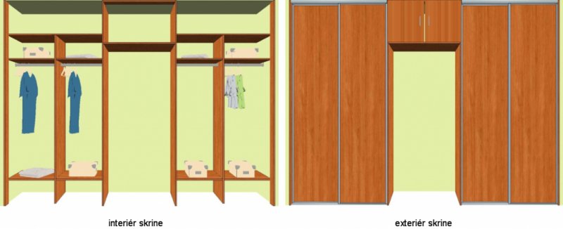 Vestavěná skříň A340: vestavena-skrin-mojaskrina-340cm-a